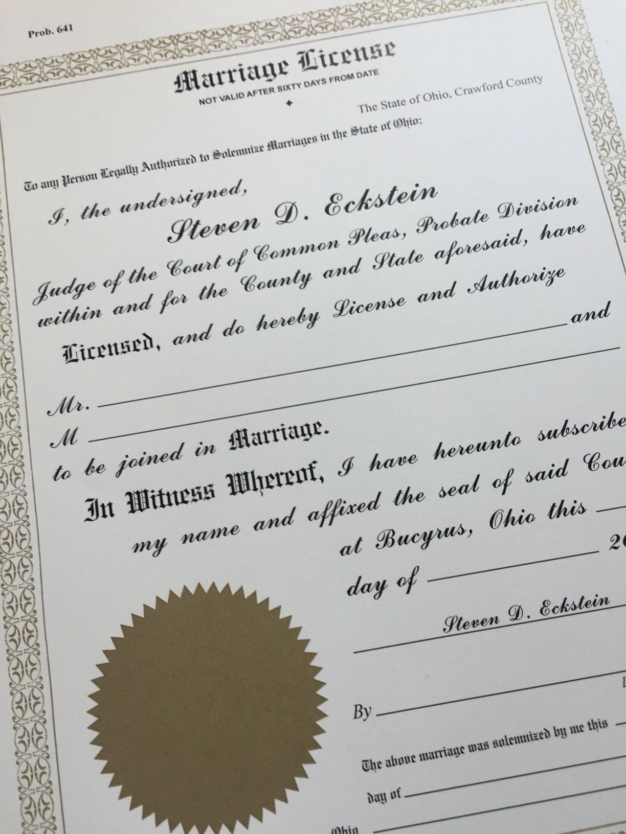 Gay Marriage Becomes Reality In Crawford County - 534x712 - jpeg Lgbt Marriage Document